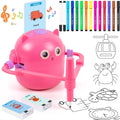 Drawing Robot for Kids, Interactive Educational Drawing Robot with Voice Interaction, Magic Painting Robot Toy with 100 Word Cards & 16 Color Pens for Girls and Boys Age 3+ (Pink)