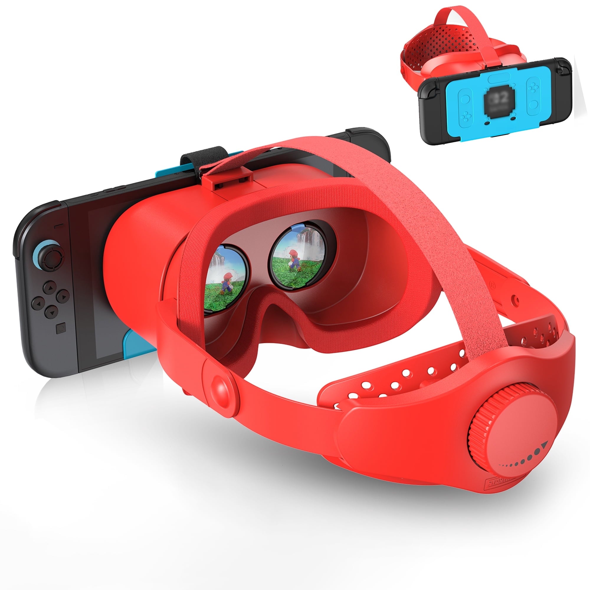 Newest VR Headset for Nintendo Switch 2 Model, 3D VR Glasses with Adjustable Lens for Virtual Reality Gaming Experience, Switch VR Labo Goggles Adjustable Headset for Nintendo Switch 2,Red