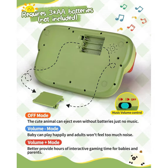 Baby Pop Up Toy for 1 Year Old, Music Farm Animal Toys With Buttons, Educational Learning Sensory Toys for Toddlers 1-3 Boy Girl Birthday Gift