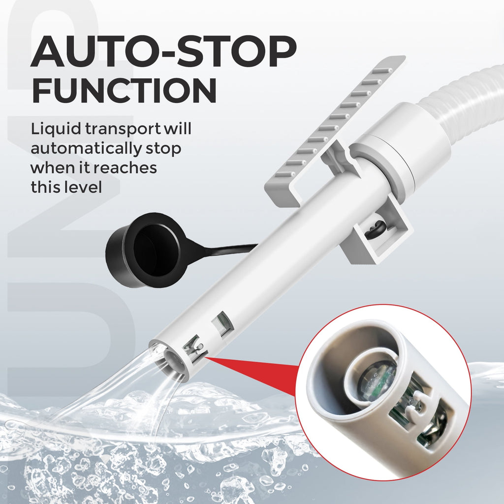 Automatic Fuel Transfer Pump, Fast 3.2 GPM Flow Gas Transfer Pump with Auto Stop Sensor Fuel Gas Can Pump with 71" Extra Long Hose, Rechargeable Lithium-Ion Battery Gas Pump, Red