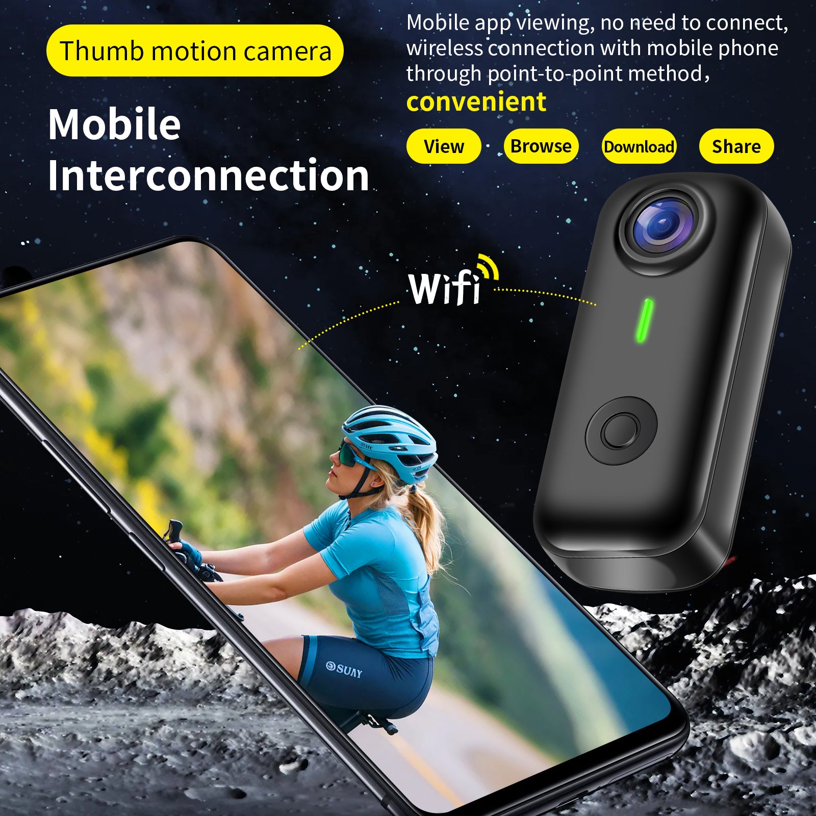 Mini Body Camera, Wearable Action Body Cam with Audio & Video- Thumb Hands Free Waterproof Recording Wearable Cameras - for Work Travel Pet Walk Swim(Black)