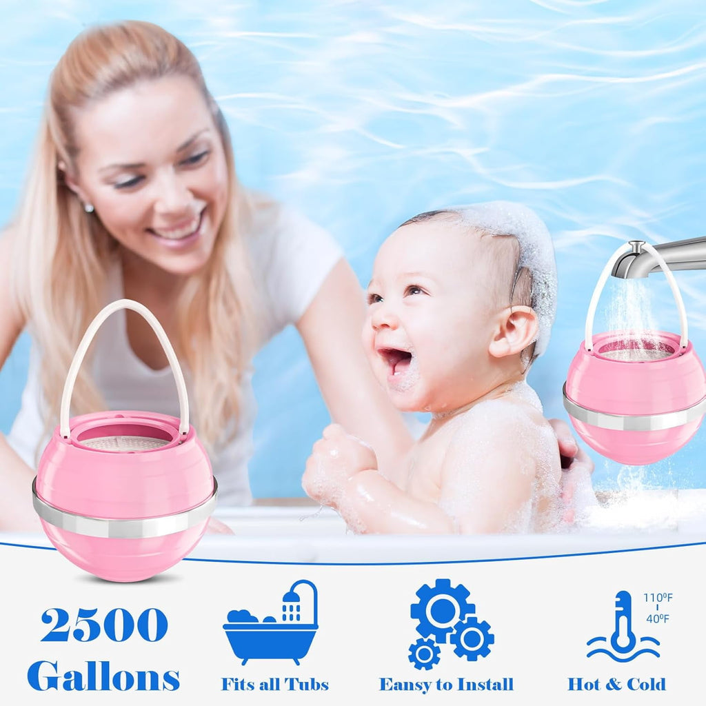 Bath Filter for Tub Shower Water Filter with Overflow Filter for Bathtub Bath Water Filter 2500 Gallons Removes Contaminants & pH Balancer Improved Skin Hair and Nail Condition