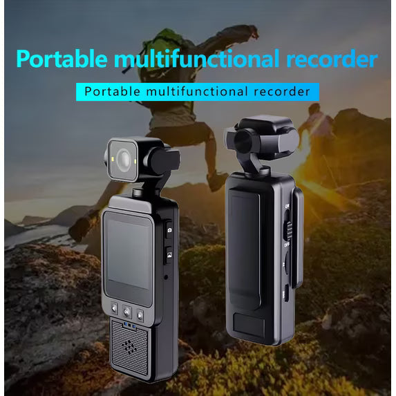 Mini Body Camera, 1080P FHD WiFi Video Camera with Audio and Photograph, Clip Pocket Vlog Camera for Daily Work Serving Records,180° Rotating Head, 120° Wide Angle, Built-in Flash, 64GB Card