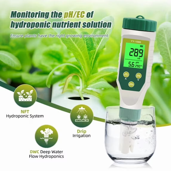 Pool Salt Tester, Water Tester 5 in 1 TDS EC Salinity Water Temperature pH Meter, Digital Salinity pH Meter for Swimming Pool, Saltwater, Sea Water, Aquarium, Fish Tank