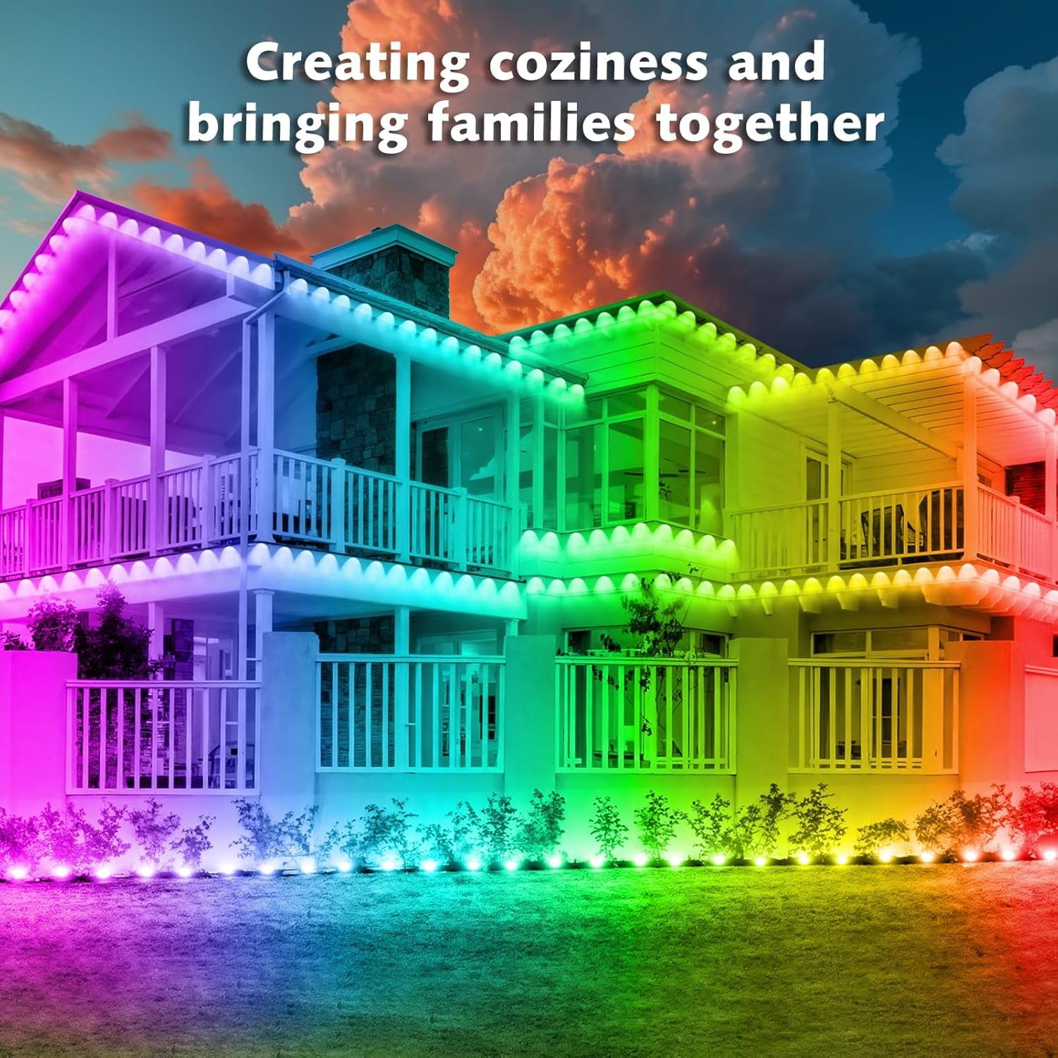 Prociv Permanent Outdoor Lights Waterproof 200FT 75LEDs Eaves Lights APP & Remote Control Color Changing Outdoor Lights with DIY Modes for for Party Daily Halloween Christmas Garden