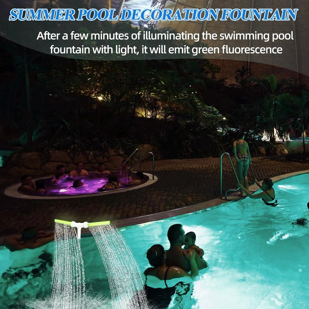 Pool Fountain Luminous Double Spray Spa and Swimming Pool Waterfall Fountain for Above Ground/Inground Pools Adjustable Nozzle Outdoor Garden Sprinkler Fountain Cooler