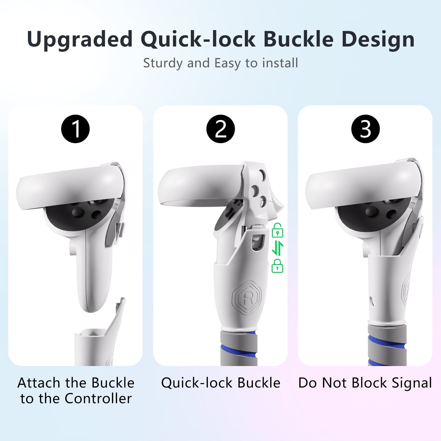 Controller Handle Attachments for Oculus Quest 3S/3/2 VR Accessories Long Stick and Dual Handle Extension Grips Compatible with Meta Quest for Gorilla Tag Beat Saber Golf Club Baseball Multiple Game