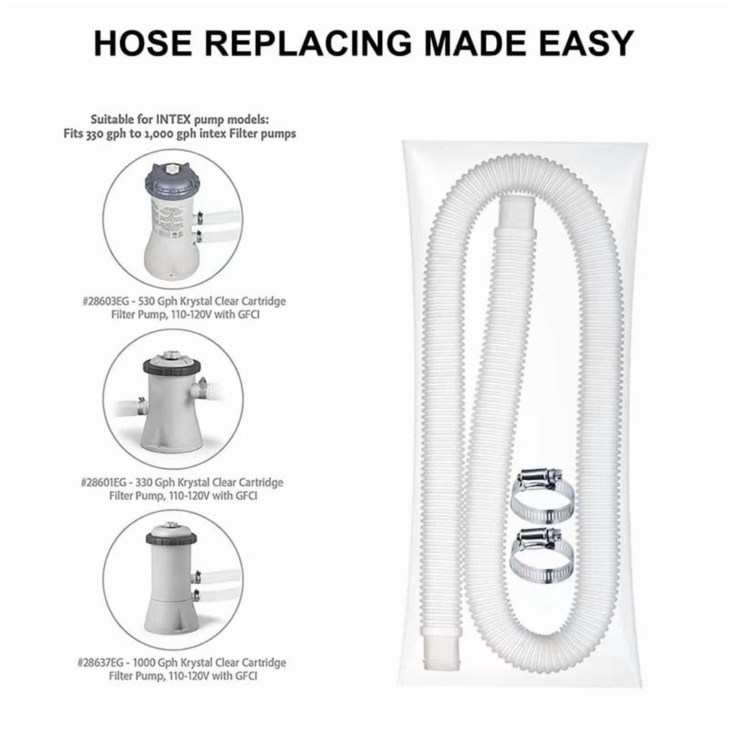 1.25 Pool Hose Pool Pump Replacement Hose for Above Ground Pools 59 Long Pool Filter Hose Pool 32mm Hoses Replacement Pool Tubes for 330GPH 530GPH 1000GPH Filter Pumps Pump Model 607 637