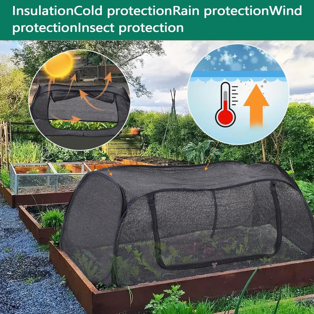 Garden Cover for Raised Flower Beds Garden Covers with Roll-up Zipper Door Plant Covers for Raised Garden Bed Freeze Protection Greenhouse Cover for Protecting Seedlings Fruits Vegetable Rows