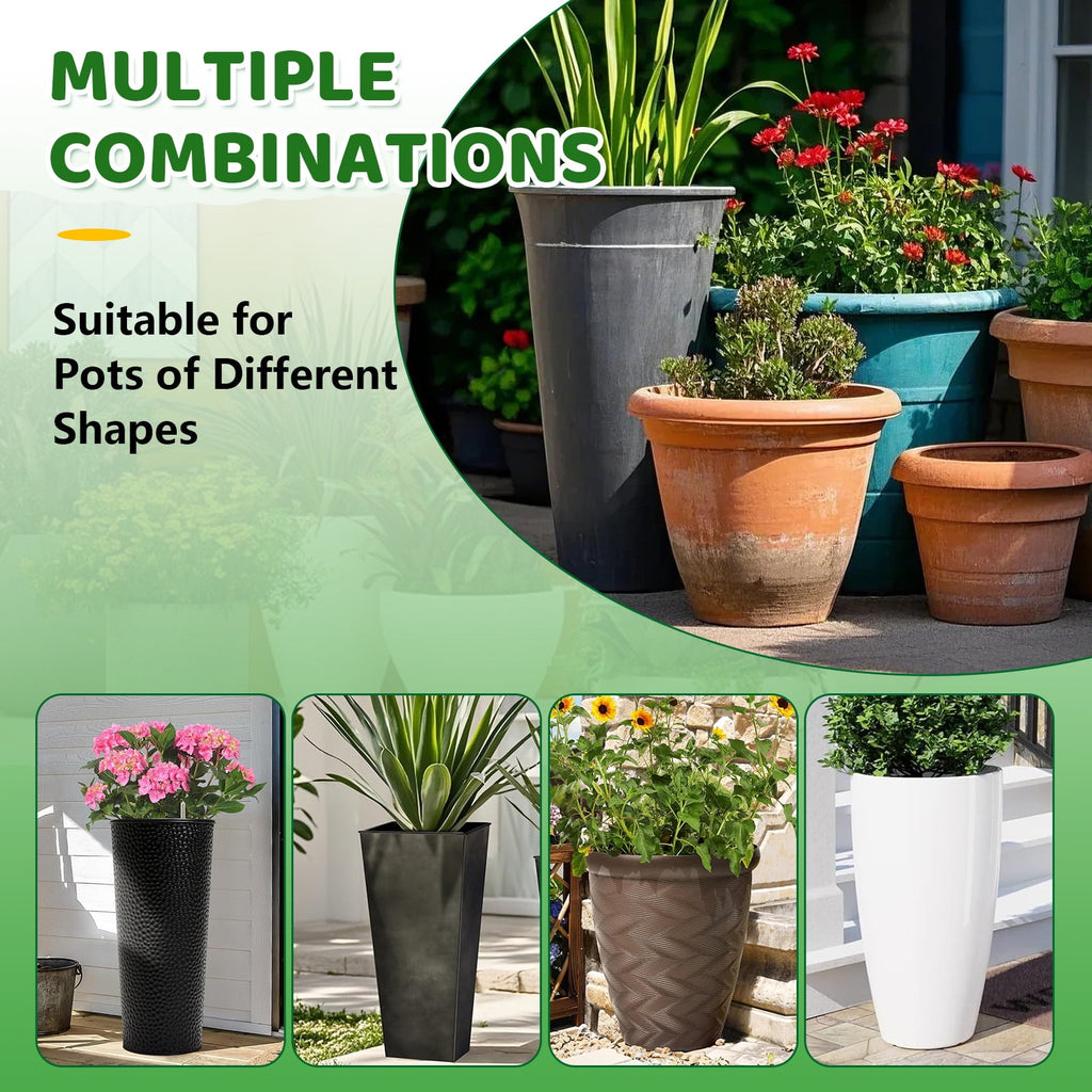 2 Pack Plant Risers for Inside Pots 11-17 Adjustable Height Plant Risers with Drainage Holes Rise Planter Filler Risers for Tall Flower Pots and Large Plant Pots 6 8 10 Base or Top