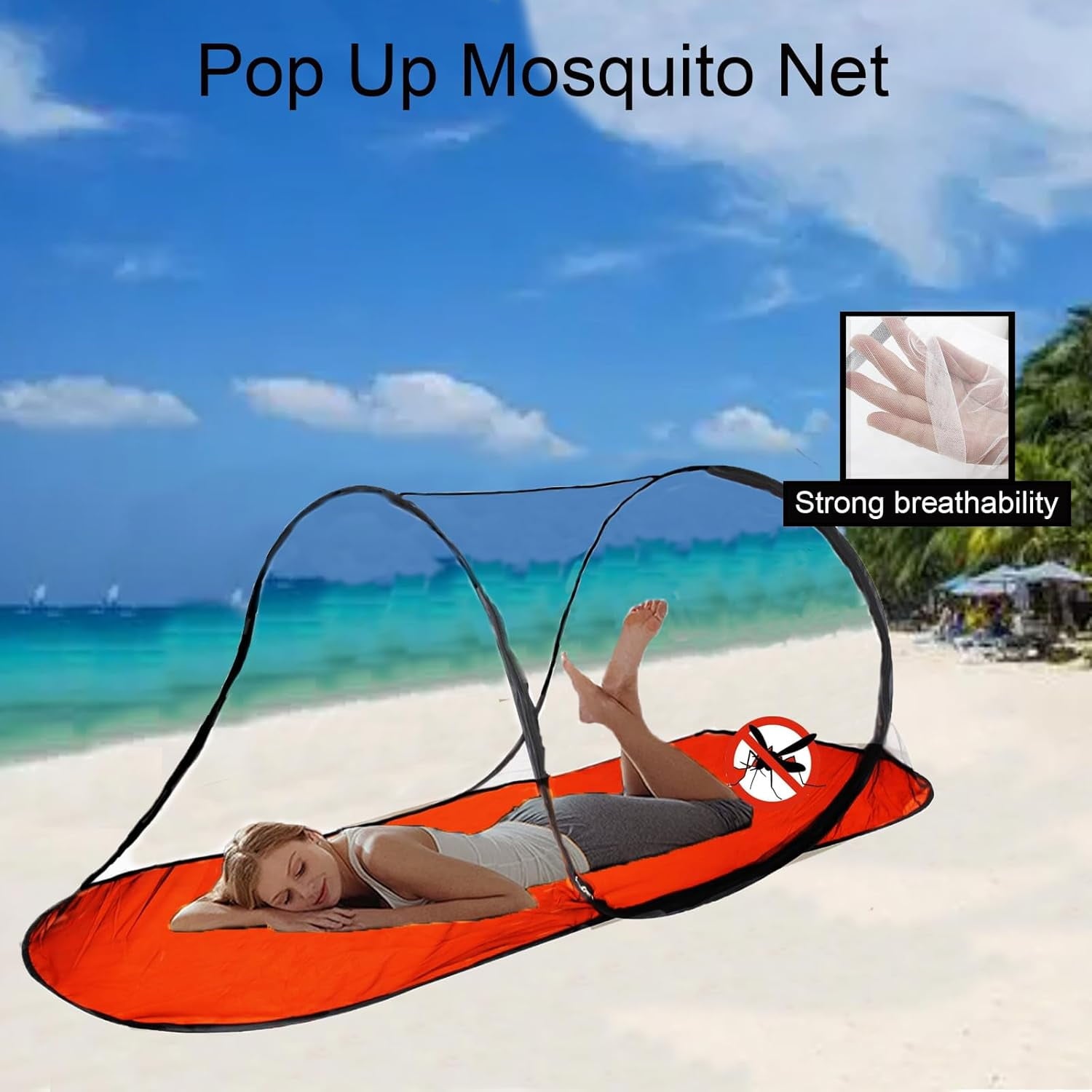 AmzDoer Mosquito Tent with Bottom Portable Foldable Mosquito Net for Outdoor Foldable Mosquito Net for Camping Personal Insect-Proof Canopy Mosquito Net for Bed Camping Travel Patio Suitable