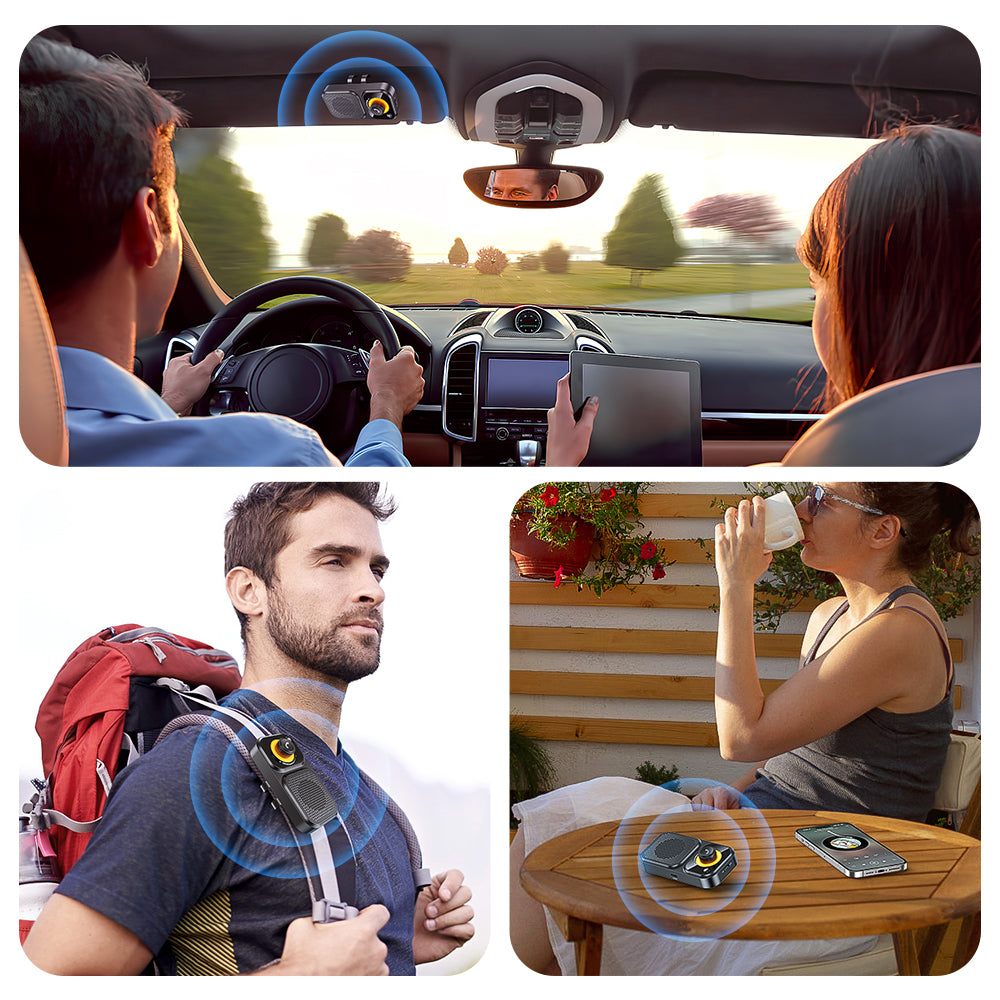 Bluetooth Car Speaker for Cell Phone Handsfree Bluetooth Car Kit Wireless Audio Car Kit Speakerphone with Visor Clip Loud Speakerphone for Music AUTO Power ON Support Assistant Hands
