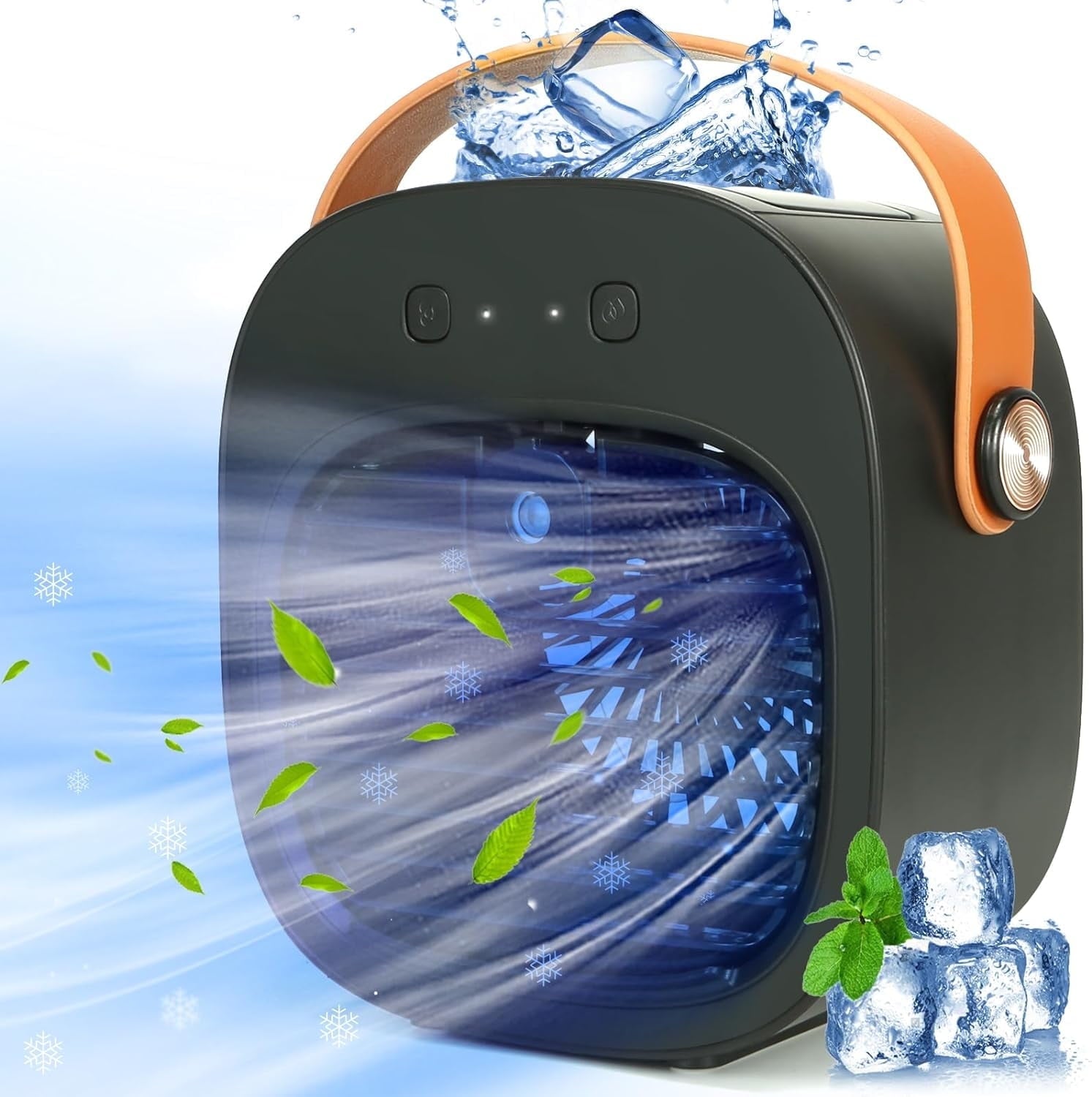 Air Fan Portable Rechargeable Personal Air Cooler Quiet Mini Air Conditioner Fan with 3 Speeds Desk Cooling Fan for Bedroom Car Home Camping Travel and Office