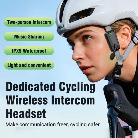 Bike Bluetooth Headset, 2 Way Helmet Intercom Communication System, Wireless Noise Cancellation Intercom, Music Sharing, 500m Intercom, IPX5 Waterproof