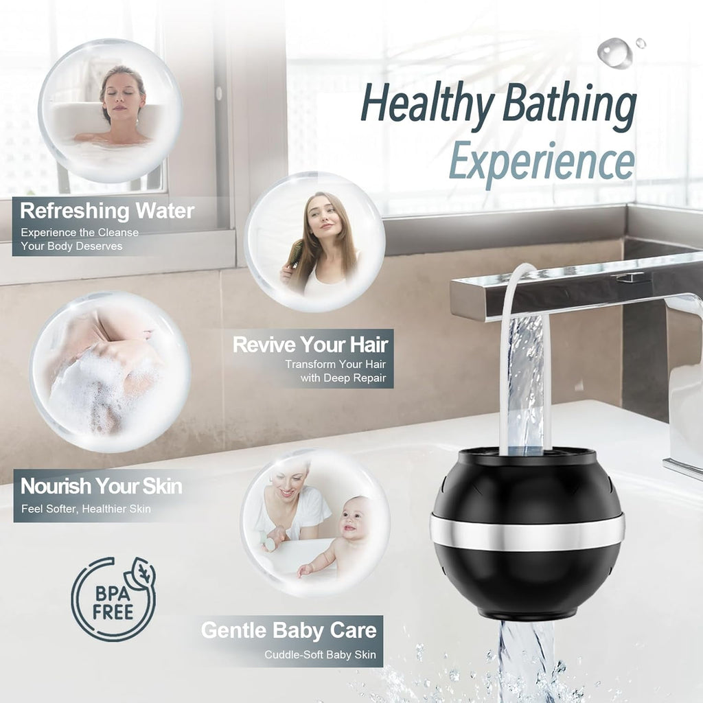 Bath Filter for Tub Shower Water Filter with Overflow Filter for Bathtub Bath Water Filter 2500 Gallons Removes Contaminants & pH Balancer Improved Skin Hair and Nail Condition