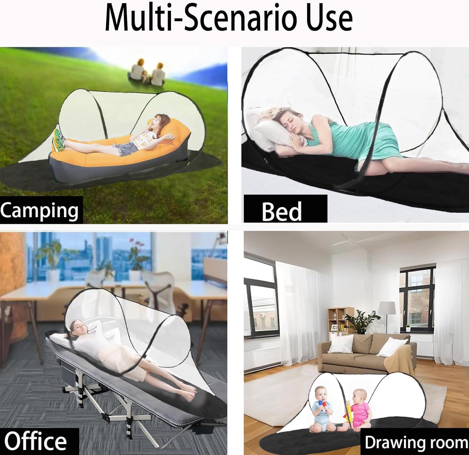 AmzDoer Mosquito Tent with Bottom Portable Foldable Mosquito Net for Outdoor Foldable Mosquito Net for Camping Personal Insect-Proof Canopy Mosquito Net for Bed Camping Travel Patio Suitable
