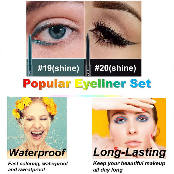 20 Colors Waterproof Eyeliners Set, Natural Long Lasting Matte Glitter Eye Shadow Highlight Pen for Women Mother's Day Gifts