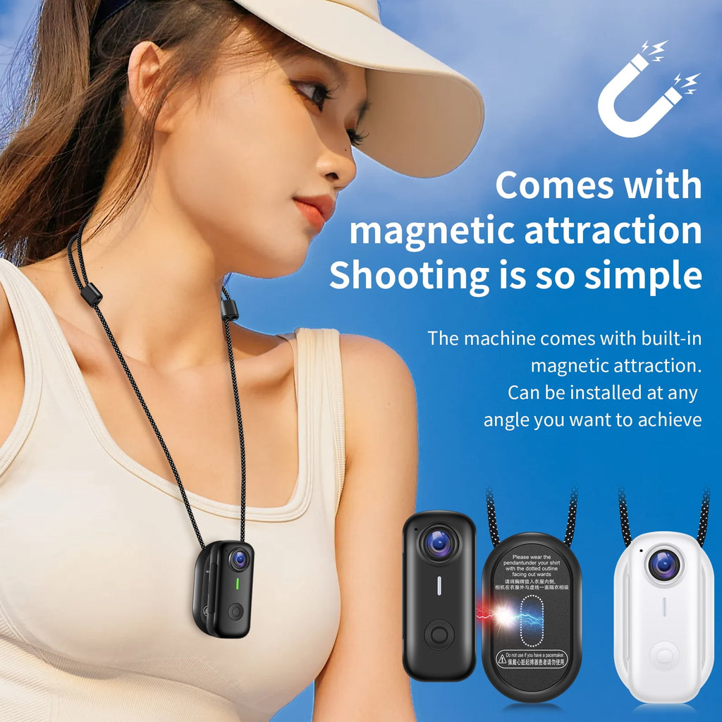 Mini Body Camera Wearable Action Body Cam with Audio & Video- Thumb Hands Free Waterproof Recording Wearable Cameras - for Work Travel Pet Walk Swim(Black)